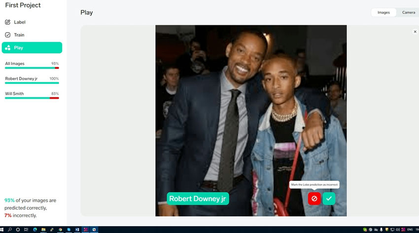 Click the incorrect button